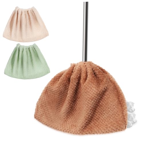 SOPOTUTU Fundas Reutilizables para Escobas y Trapeadores 3 Unidades, Paños Lavables de Microfibra para Limpieza de Suelos Secos y Húmedos, Cubiertas Resistentes para Uso Color Aleatorio