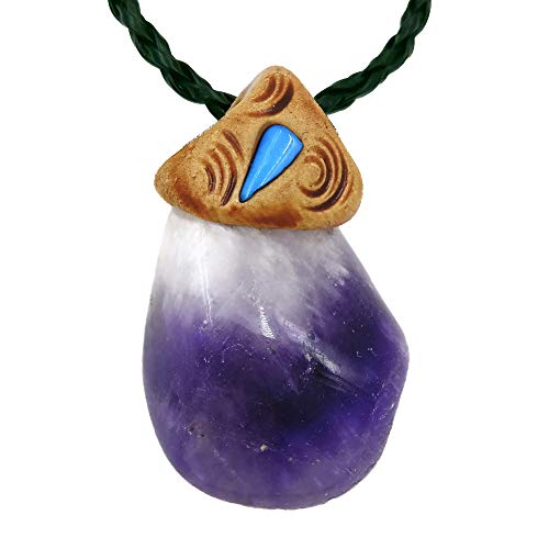 SMOKY QUARTZ Pendant Chakra Necklace with Genuine Healing Crystal Stone, Crystals Jewelry for Women, Men, Girls, Boys, Spiritual Gifts for Positive Energy and Meditation (Amethyst)