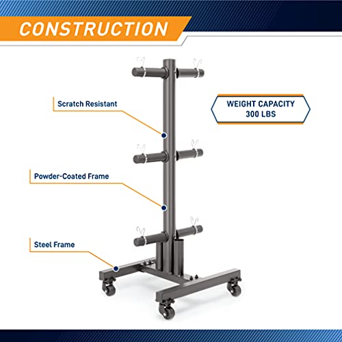 Marcy Olympic Weight Plate Rack for Two-Inch Plates Vertical Bar Holder for Home Gym PT-5856 , Black by MARCY - Image 6