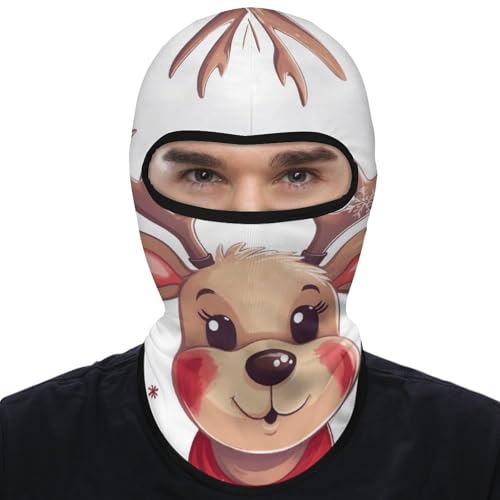 Balaclava para hombre, máscara para esquí y ciclismo, con diseño navideño de reno, protector facial de invierno miniatura 7