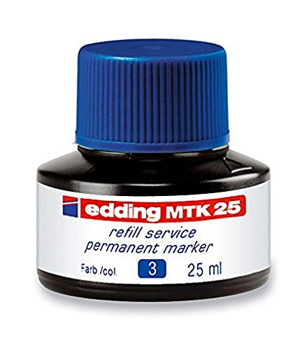Tinta rotulador edding mtk25 con sistema capilar color azul frasco de 25 ml