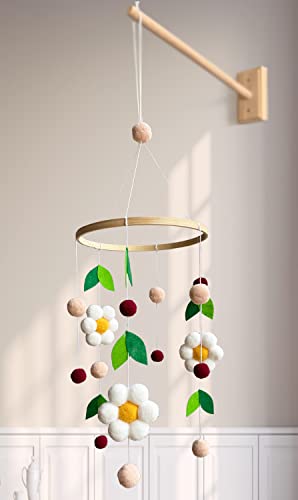 Image of Baby Mobile for Crib - Nursery Mobile for Boys Girls Baby Felt Mobile Safety Baby Room Decor Gender Nature Design Soft Hanging Cloud Stars Design(Wood Mobile Arm is Not Included)