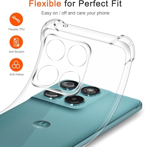 Image of Lustree Back Cover Transparent Case Compatible with Motorola Edge 60 Fusn | Clear TPU Shockproof Case with Four Corner Protection & Raised Camera Guard | Slim Protective Cover