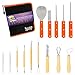 Halloween Haunters Ultimate 14 Piece 18 Cut Professional Pumpkin Carving Tool Kit - NEW Improved All Sharp Edge Tools - Easily Carve Realistic Life-Like Jack-O-Lanterns - 18 Cuts, Scoops, Saws, Loops