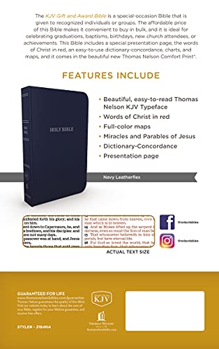 Image of KJV, Gift and Award Bible, Leather-Look, Blue, Red Letter, Comfort Print: Holy Bible, King James Version