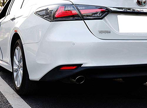 Ijdmtoy Red Lens Full Led Bumper Reflector Lights Compatible With 2018-Up Toyota Camry, Function As Tail, Brake & Rear Fog Lamps #TOP4