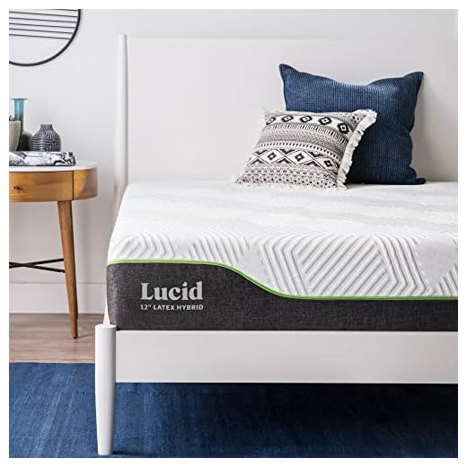 LUCID 12 Inch Queen Latex Hybrid Mattress - Memory Foam - Responsive Latex Layer - Premium Steel Coils - Medium Firm Feel - Temperature Neutral