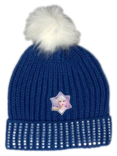 CERDÁ LIFE'S LITTLE MOMENTS 2200005909 Gorros de Invierno Niña de Frozen-Licencia Oficial Disney, Azul, Talla única Unisex niños