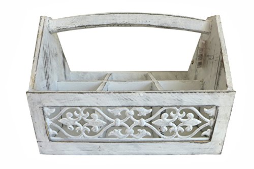 Toller Flaschenträger im Shabby Look weiß Träger Flaschen Dekoration...