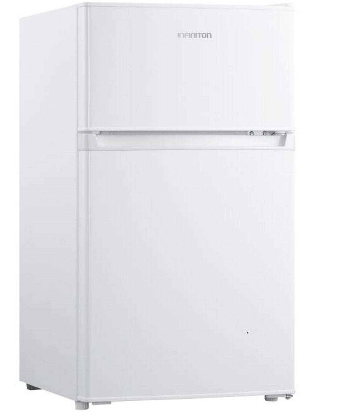 INFINITON Frigorifico Dos PuertasFG-A85B2P, 83 L, 85 cm, Defrost, Regulación en Altura, Puertas Reversibles, E, Blanco