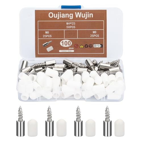 Oujiang Wujin100 chiodi di supporto antiscivolo M8, viti a testa svasata zincate per legno/metallo, ideali per la costruzione di terrazze, fai da te e industrie.