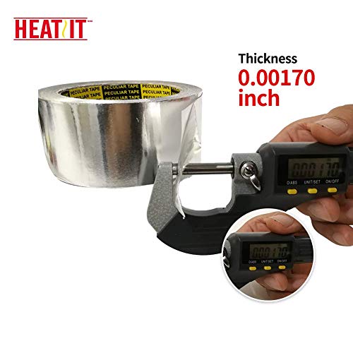 HEATIT Aluminum Foil Tape Professional Grade - 2 inch x 150 feet 4.85 mil Thick(1.7 mil foil Thick and 3.15 mil Backing Thick) for HVAC, Ducts, Pipes, Metal Repair, Pipe Heating Cable Application etc