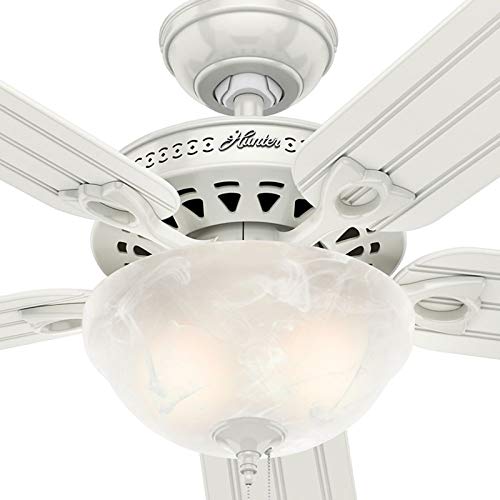 Hunter Fan Company, 53122, 52 inch Beachcomber White Indoor / Outdoor Ceiling Fan with LED Light Kit and Pull Chain - Image 3