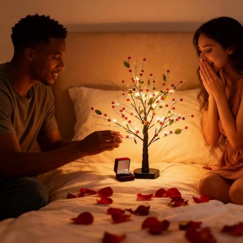 Arbre avec lumière LED à branches modulables pour décoration de Noël et Pâques