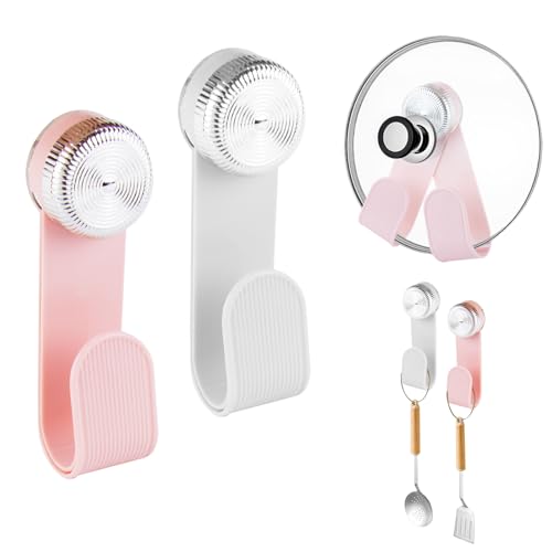 Porta Coperchi Pentole con Ventosa, Porta Coperchi Pentole Senza Trapano Regolabile, Portacoperchi da Cucina Salvaspazio, Organizer Coperchi Pentole Girevole per Cucina, Camera da Letto(2 Pezzis)