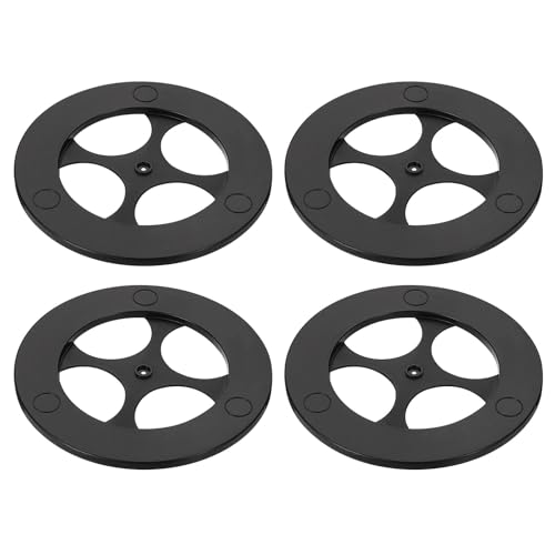 uxcell 4 Pcs Lazy Susan, 9 Inch Turntable Organizer 360 Degree Rotating Ball Bearing Turntable Organizer with Base for Kitchen Cabinet Pantry Organization and Storage, Black