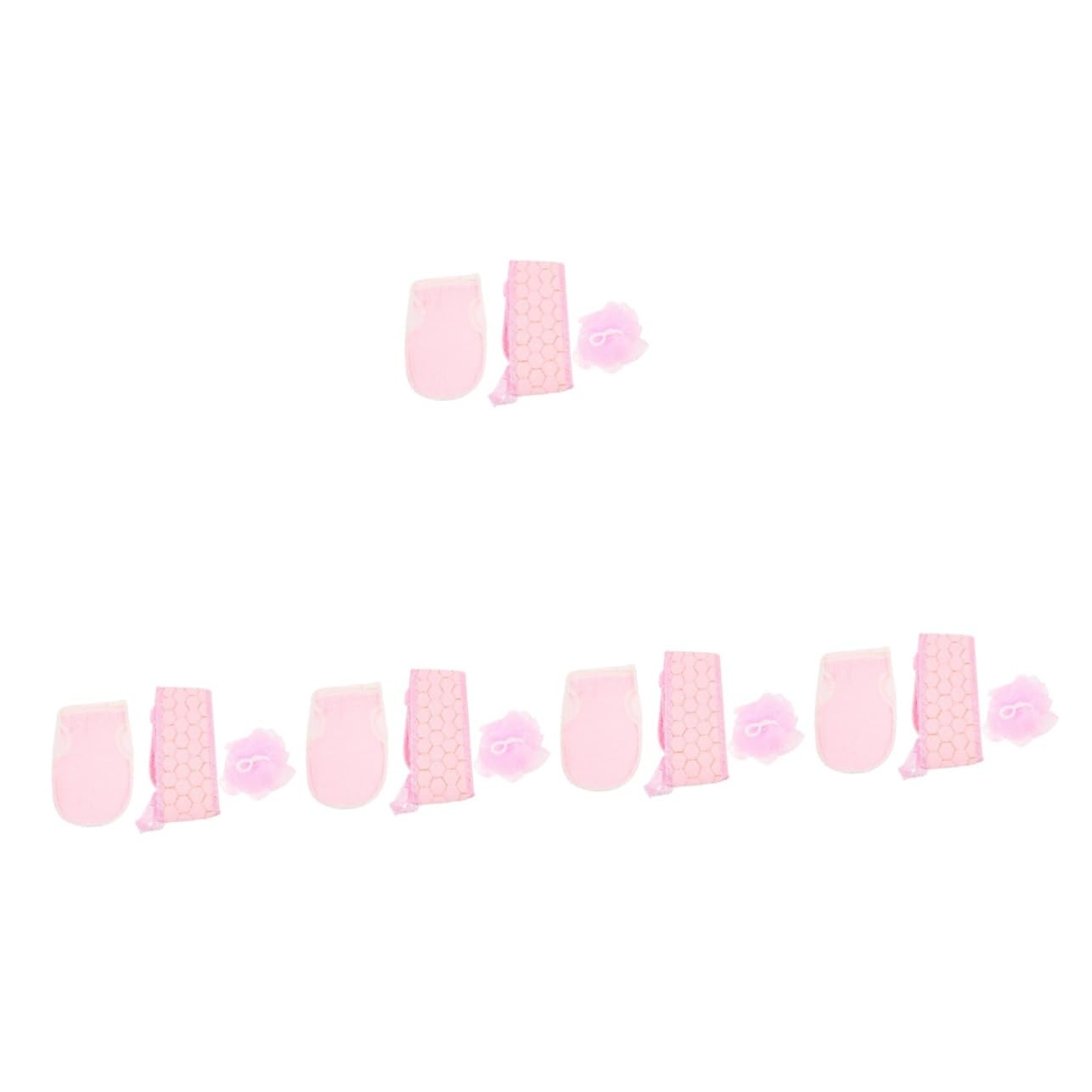 minkissy 5 Juegos juego de toallas de baño de tres piezas correa exfoliante de espalda accesorios de baño guantes depurador de toalla de baño portátil Cuerpo traje de tres piezas
