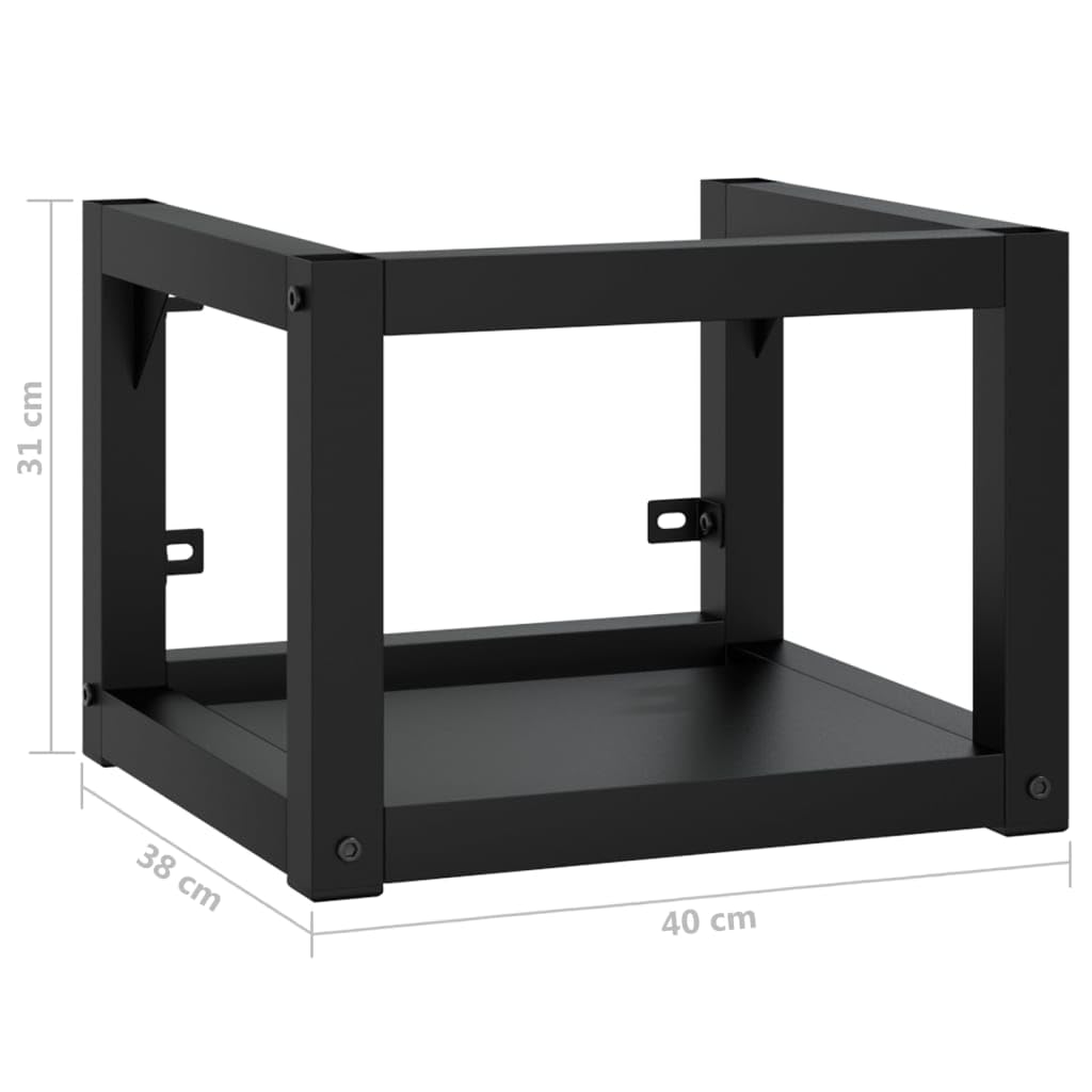 vidaXL Struttura per Lavabo a Parete Nera 40x38x31 cm in Ferro
