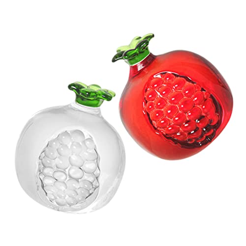 Osaladi 6 Pcs Pomegranate Ornament Glass Decor Crystal Vases Desk Decor Table Centerpieces Crystal Fruit Ornament Crystal Fruit Statue Fruit Kitchen Decor Photo Accessory Simulation Fruit #TOP3