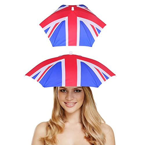 Lizzy Union Jack Umbrella Hat For Adults | Celebrating King Charles III Coronation 2023 | Novelty Costume Fancy Dress Partywear Accessory Perfect For Royal Events