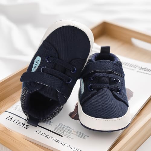 Image of CENCIRILY Baby Boys Girls High Top Sneakers Soft Soles Anti Skid Infant Ankle Shoes Toddler Prewalker First Walking Crib Shoes