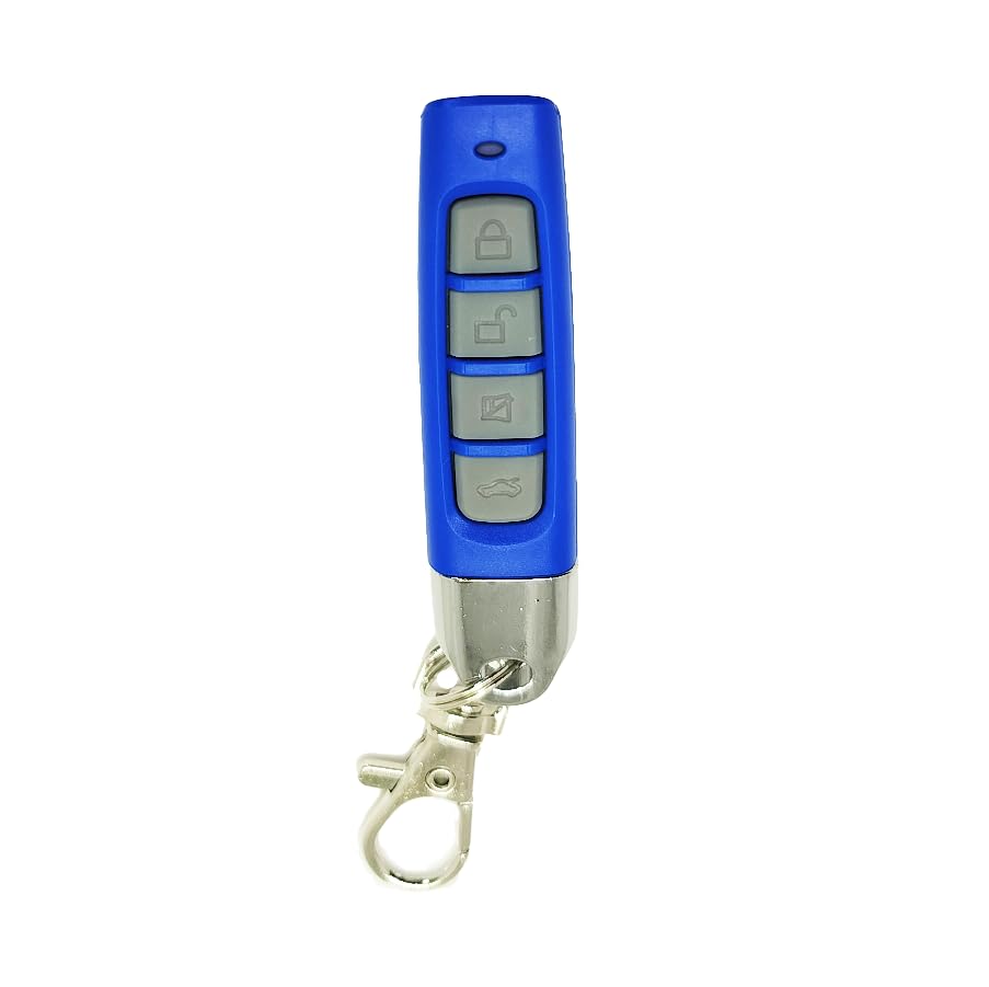 Universal Wireless Copy Remote Controller Smart Home Remote Control, 4 Buttons Cloning Wireless Remote Control Key 433mhz for Car Garage Door Gate Skylight（Lock Blue-Grey）