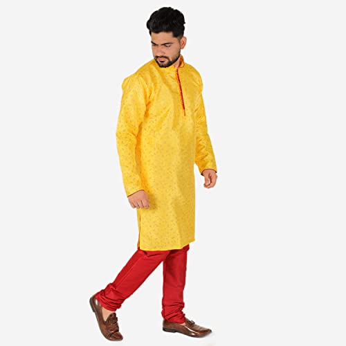 Image of Pro-Ethic Style Developer Men's & Boys Silk Floral Baap Beta Kurta Pajama Set | Father Son Matching Dresses | | (B-111)