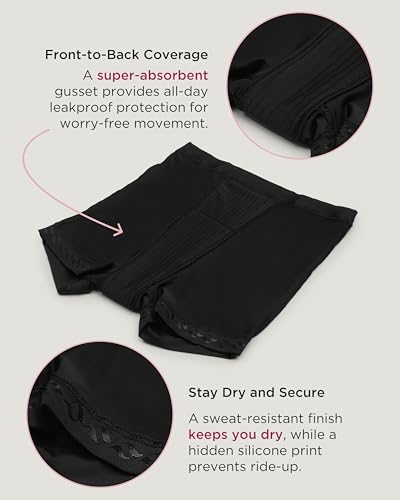 saalt Leakproof Teen Sport Shorts Period Underwear - Soft-Stretch, High-Rise, Machine Washable4