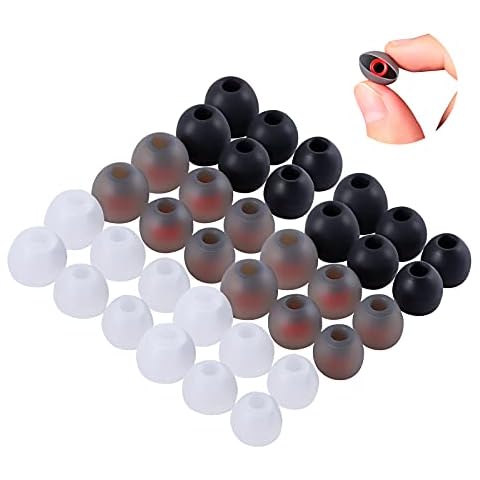 36 Pieces Earbuds Silicone Replacement Earbuds Noise Isolation Cover Noise Cancelling Earphones, 3 Colors, 3 Sizes (Greyish Red, Transparent and Black) Cover