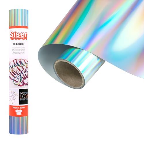 Siser Holographic Spectrum, 30cm x 0,5mt, Holographisches Thermotransfer-Vinyl für die Personalisierung von Stoffen, Kleidung und Accessoires, Bastelartikel, leicht zu schneiden