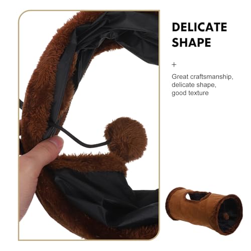 Túnel para gatos marrón plegable WEKAMOS con pelota 4