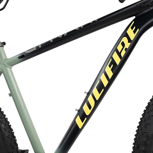 Image of LUCIFIRE Invalid||MTB||Light Weight Aluminum Frame|| Dual DISC Break|| Suspension Fork||Single Speed ||Nylon Tyres|BLK /Green|29T