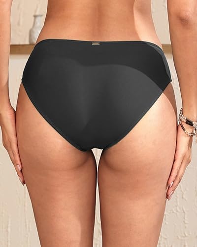 Zmart Women Full Coverage Bikini Bottoms - Mid Rise Bathing Suit Swim Bottom Swimsuit Swimwear2