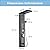 DELAVIN LED Stainless Steel Shower Panel Tower System, Wall-Mount Shower Panel with Rainfall Waterfall Shower Head, Massage Body Jets, Tub Spout, Handheld Shower, Brushed Black