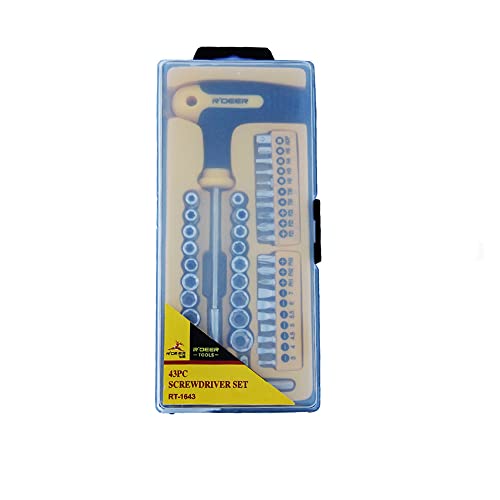 Lot de 43 tournevis à douille avec poignée en T pour bricolage maison