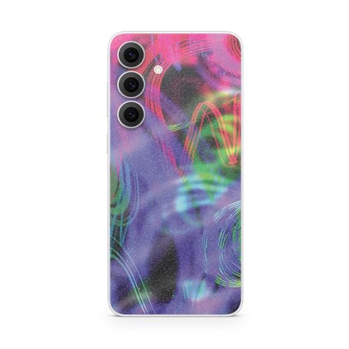 Glossy Glitter Phone Skin Compatible with Samsung Galaxy S25 FE - Neon Splatter - Premium 3M Vinyl Protective Wrap Decal Cover - Easy to Apply | Crafted in The USA by MightySkins