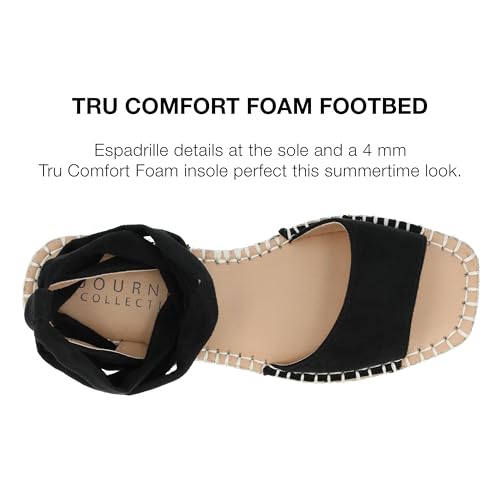 Journee Womens Espadrille Lace Up Open Square Toe Breathable Flats Emelie Tie Wrap Ankle Strap Sandal4