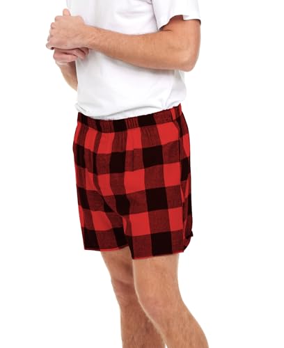 Andrew Scott Men's 4 Pack Cotton Flannel Super Soft Woven Boxer Shorts3