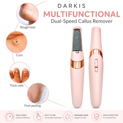 Image of DARKIS Callus remover for feet, dead skin remover electronic pedicure tools | Perfect foot scrubber and cleaner machine (Pink)