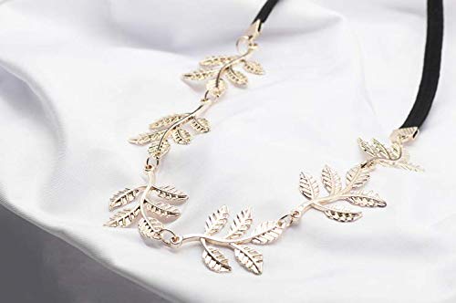 Haarband, Metallic, mit Blatt-Design, Rotgold, Blatt, elastisch, Metallic Cover