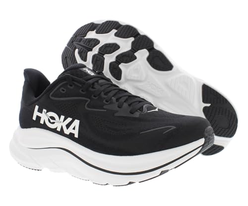 Image of Hoka Men's Clifton 10 Black /White 13 Wide