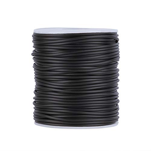 Beadthoven 54.68Yards(50M)/Roll 2Mm Black Hollow Pipe Pvc Tubuing Rubber Cord Solid Rubber Tube Cord Thread For Diy Crafts Jewelry Findings Handmade Bracelet Necklace Making With 1Mm Hole #TOP4