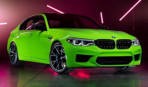 Image of HOME13 Parrot Green Glossy Vinyl Wrap for Car & Bike Self Adhesive Vinyl Wrap Sticker & Decal Roll Film for Car Vehicle and Motorcycle (24x240 Inches, Parrot Green Glossy)