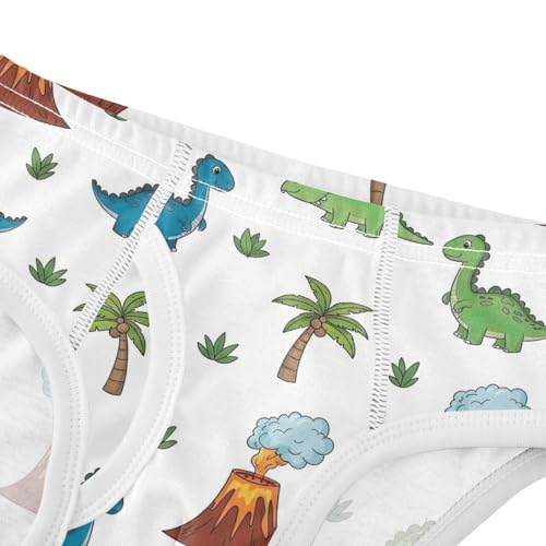 CHIFIGNO Boys' Underwear Colorful Cute Dinosaurs White Kids Boys Briefs Breathable Cotton Brief Underwear4