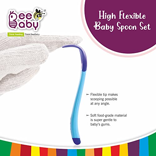 Image of BeeBaby Heat Sensor Baby Colour Changing Soft Spoon for Feeding Baby, Pack of 1 (Blue)