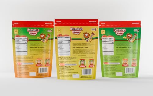 De la Rosa Pulparindo Gummies Rings,Mildly Spicy Soft Chewy Candy, Bite-Size Snack (9 Oz, Mango) - image 3