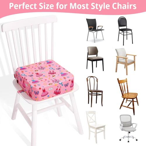 Image of Toddler Booster Seat for Kitchen Chair, Non-Slip Kids Dining Table Booster Seat with Adjustable Safer Straps, Portable Baby Eating Travel Camping Increasing Cushion