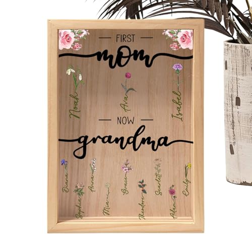Cadre photo de naissance en bois pour illuminer la table de la salle à manger