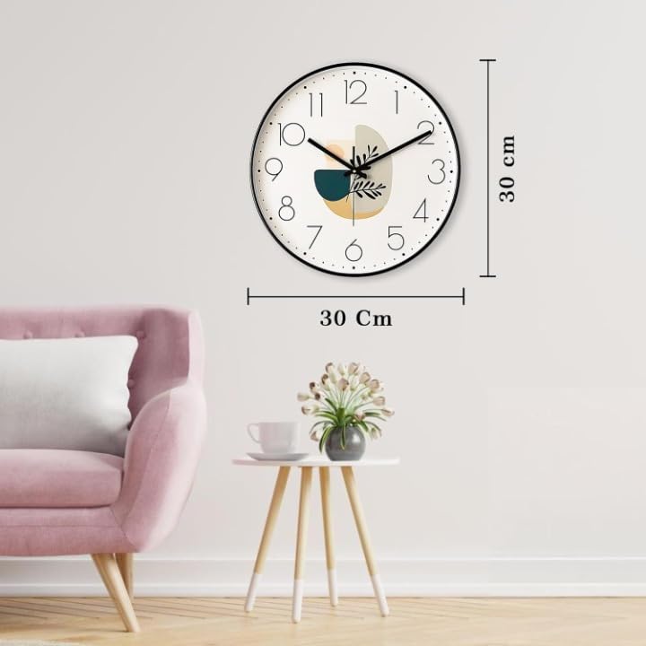 Image of TEKCOOL Wall Clock 12 inch Silent Quartz Decorative Wall Clock Non-Ticking Classic Digital Clock Battery Operated Round Easy to Read Handheld Complete Home /Kitchen /Bedroom(411);