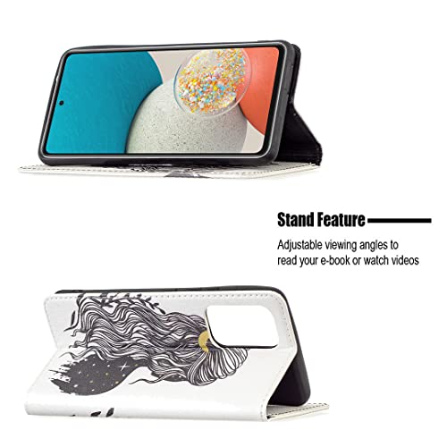 nincyee Capas Flip Para Samsung Galaxy A53 5G,Borboleta Animal Padrão Couro Pu Carteira Suporte Fech